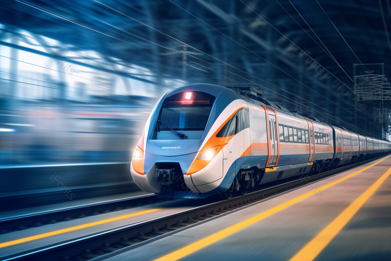 火车站交通运输轨道在铁路上模糊的列车,高清,摄影图,摄影图片,图片大全,摄影图免费下载